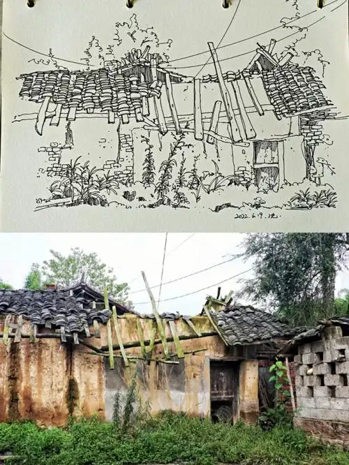 风景速写照片写生