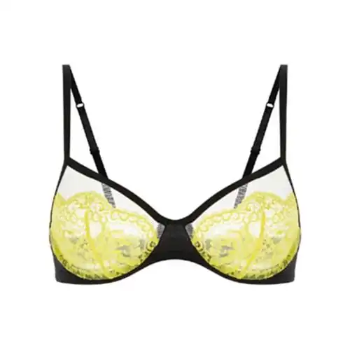 采购留言立即购买laperlajazztime系列黄色蕾丝超薄3/4杯文胸品牌名称