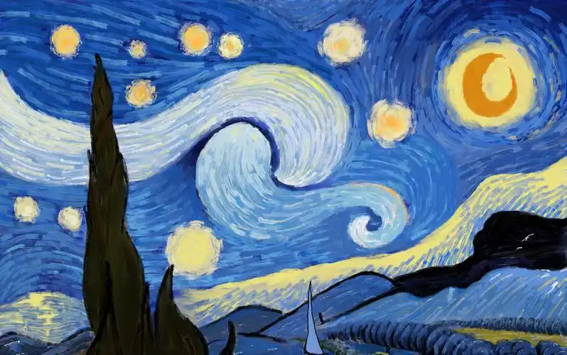 活动作品ipad手绘梵高星空