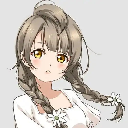 萌系动漫头像lovelive麻花辫双马尾少女姐妹头像组团系列北坤人素材
