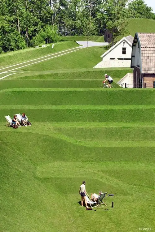 城市生态公园阳光草坡景观设计意向图