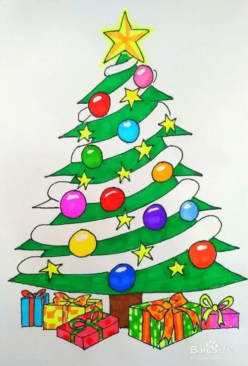 怎么画圣诞树