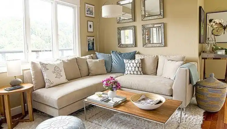 60平米小户型装修效果图温馨的客厅沙发背景墙