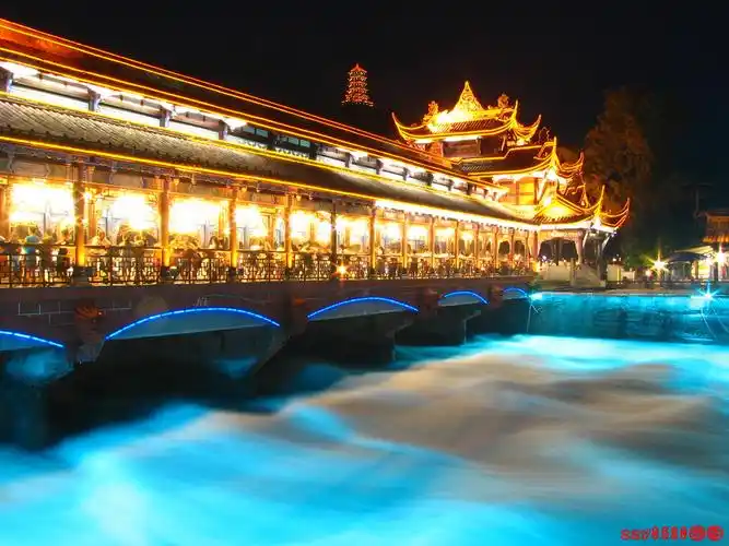 迷人的都江堰夜景