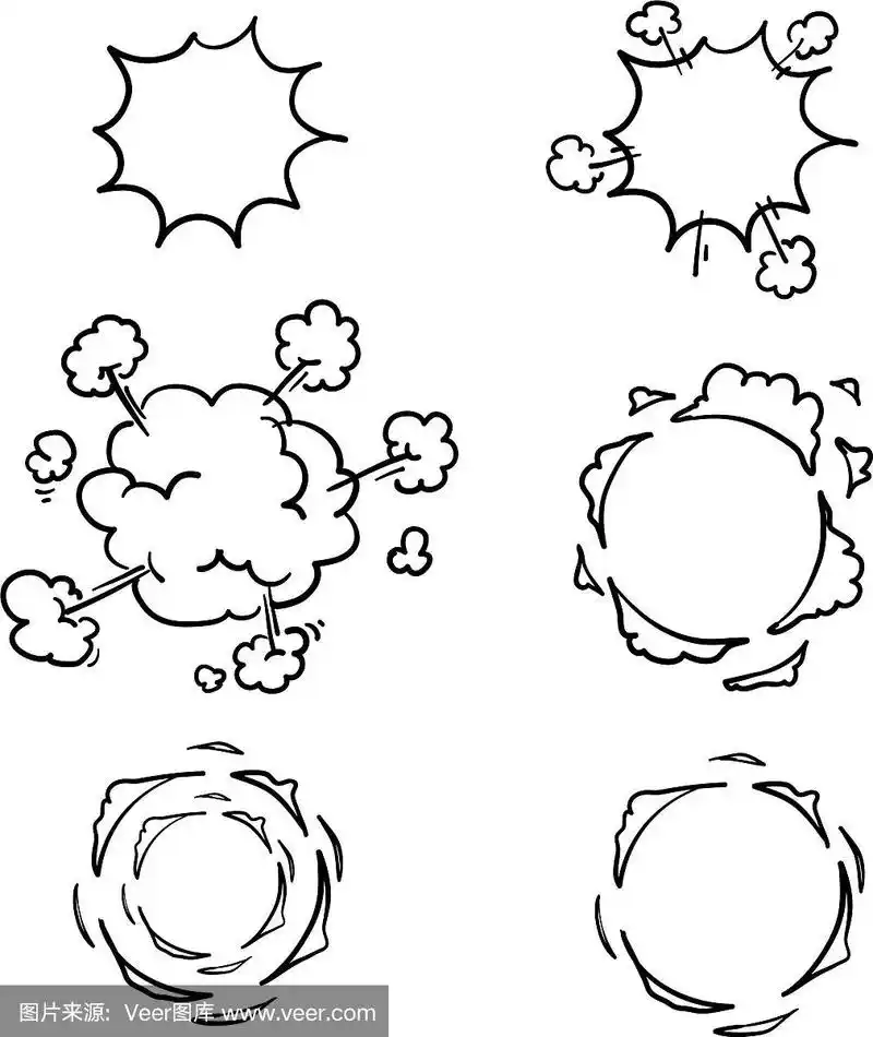 手绘涂鸦爆炸动画爆炸