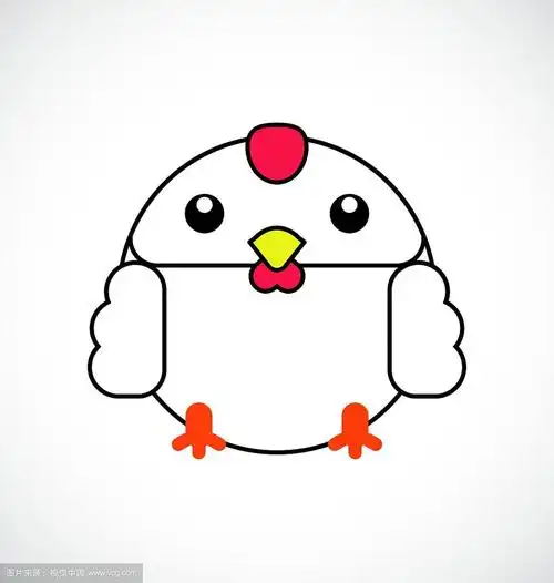 卡通白鸡