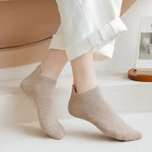 袜子女纯棉浅口短袜船袜5双