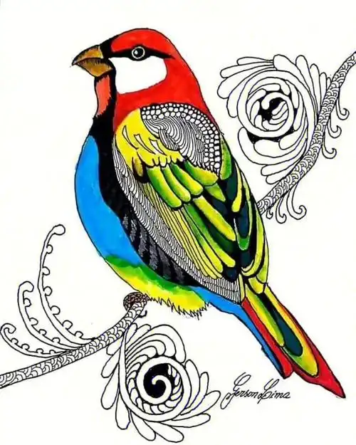 82素材分享黑白装饰鸟线描