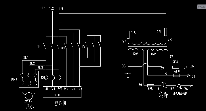 空压机电气控制图