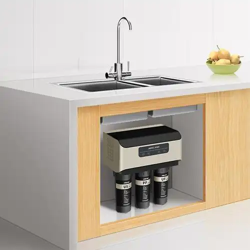 安吉尔净水器家用 v6直饮净水机 厨房无桶净水机 厨下双出水ro膜纯水