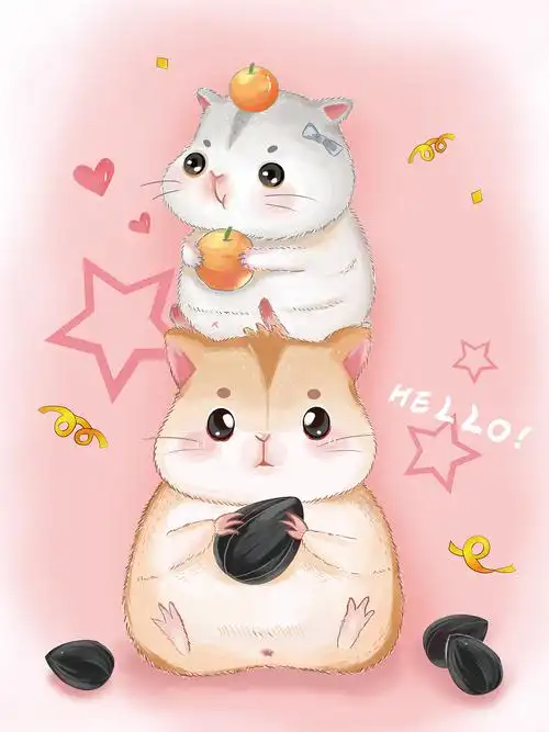卡通仓鼠壁纸|插画|商业插画|mandy果 - 原创作品 - 站酷 (zcool)