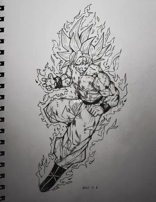 绘画临摹龙珠孙悟空