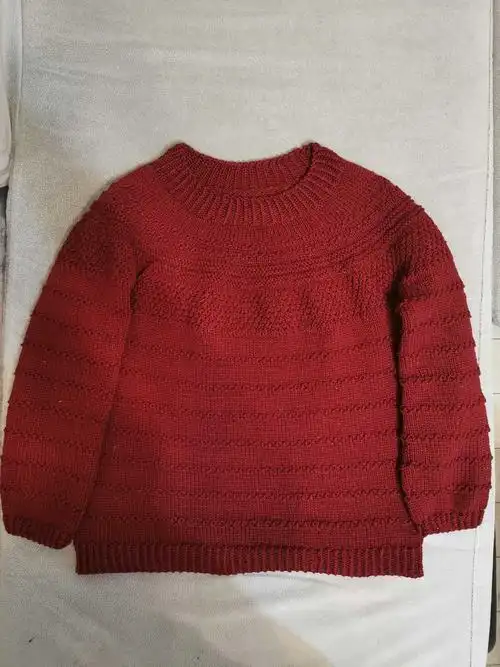 女士棒针圆肩毛衣