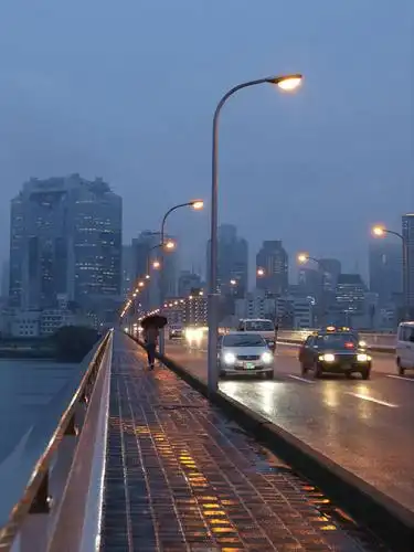 一个人,竖图,室外,夜晚,雨,城市,道路,建筑,街道,路,路灯,公路,汽车