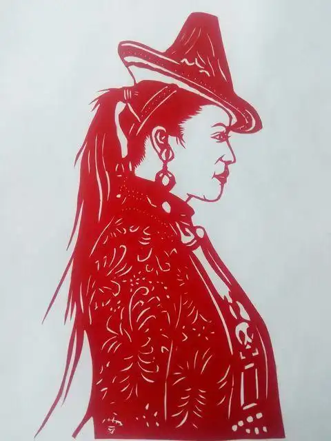 女子人物肖像剪纸克