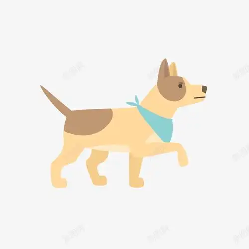 侧面可爱彩色卡通萌犬