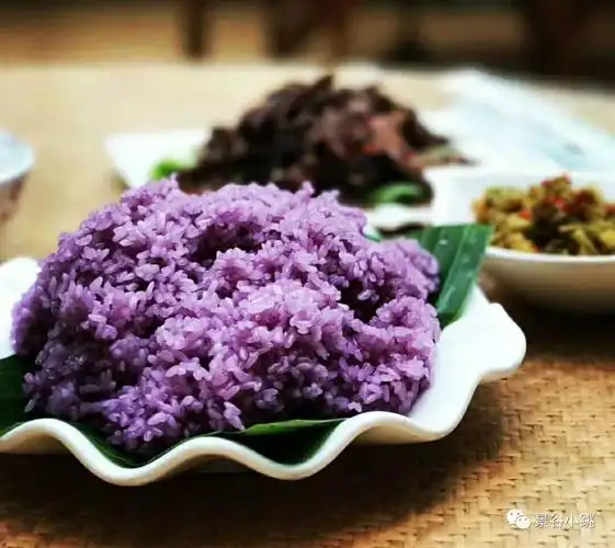 紫糯米炒饭白饭糯米饭,自由选择.