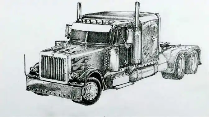 高手从草稿开始手把手教你绘制一个"擎天柱"卡车!