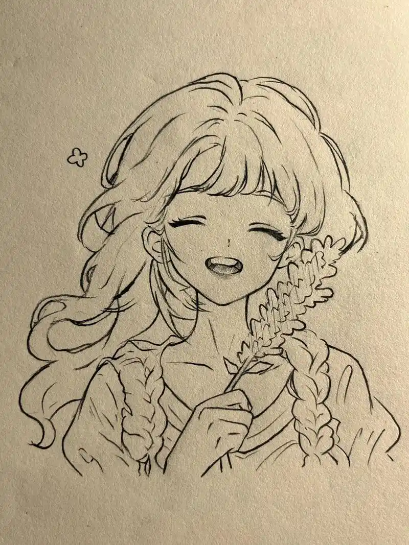 简笔画详细教程 #手绘临摹 #古风女孩 我怎么会浪漫啊, - 抖音