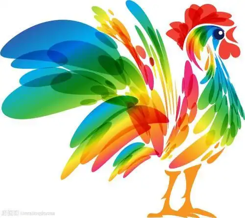 五颜六色的大公鸡简笔画 简笔画图片大全-蒲城教育文学网