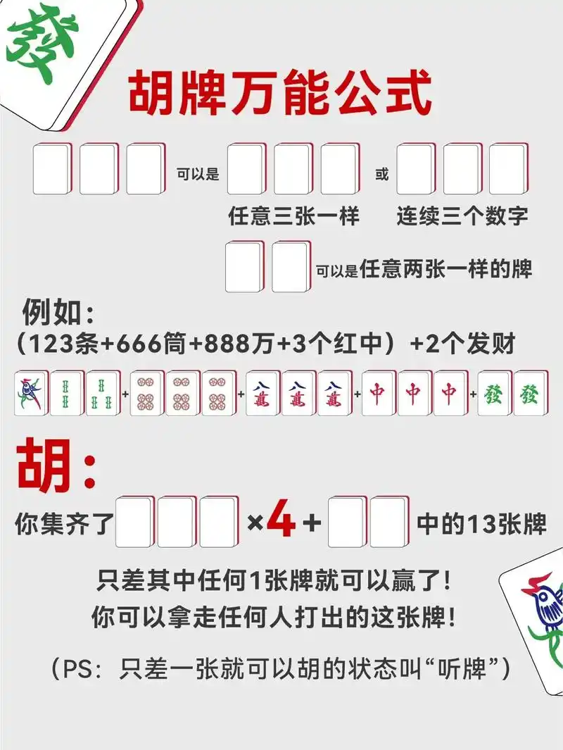 过年打麻将万能公式,零基础教学,必赢口诀.原来麻将是这么打的 - 抖音
