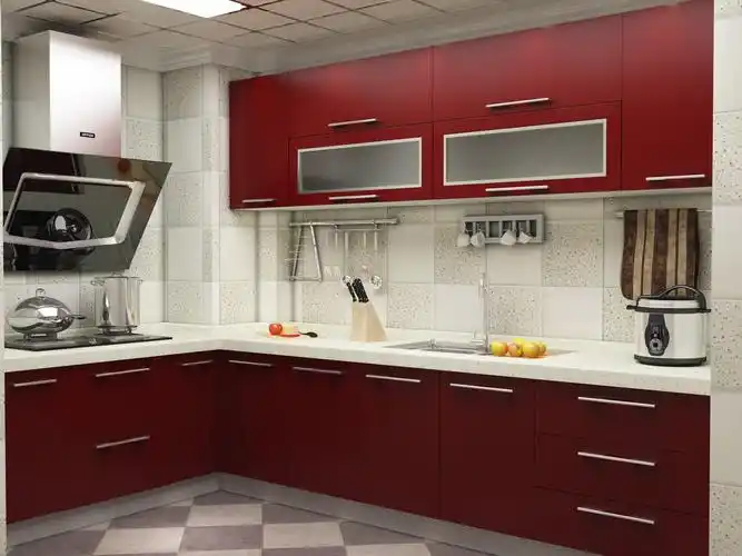 小厨房红色橱柜效果图推荐