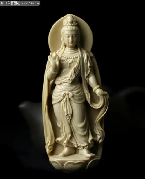 不二观音玉雕佛像摄影图片