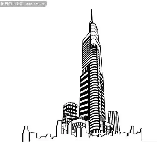 南京紫峰大厦地标建筑矢量