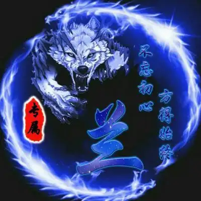 霸气姓氏头像蓝色系龙和狼励志头像狼一样的男人