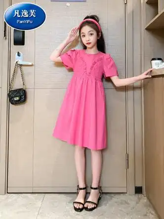 裙子>连衣裙>凡逸芙>凡逸芙童装女童连衣裙夏季新款甜美女孩夏装中大