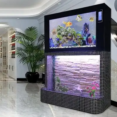 幕墙缸免换水图片】生态鱼缸水族箱水幕墙缸免换水图片大全_好便宜网