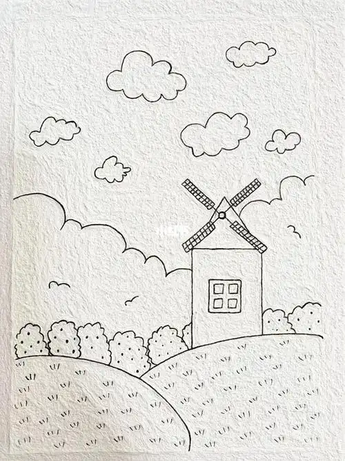 简笔画风景画铅笔画的风景画