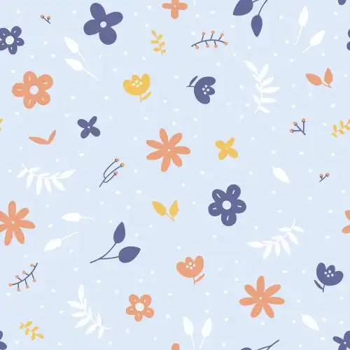 浪漫可爱卡通小花无缝印花背景向量