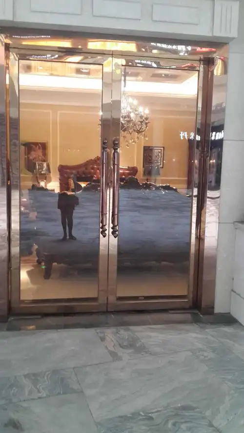 广东 省内豪华电镀玫瑰金不锈钢门 商务大厦,酒店旅馆用电梯门