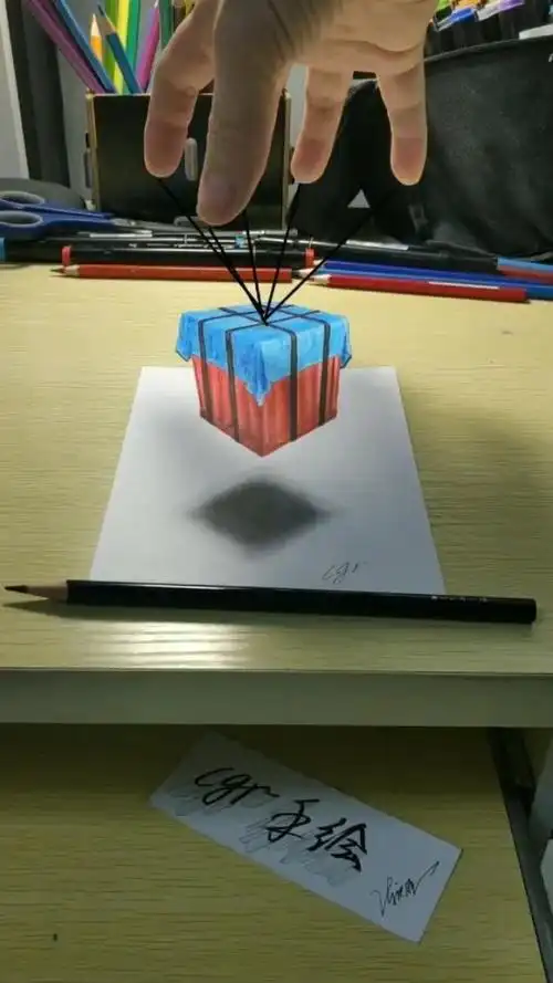 23秒教大家画空投箱哦.#手绘作品
