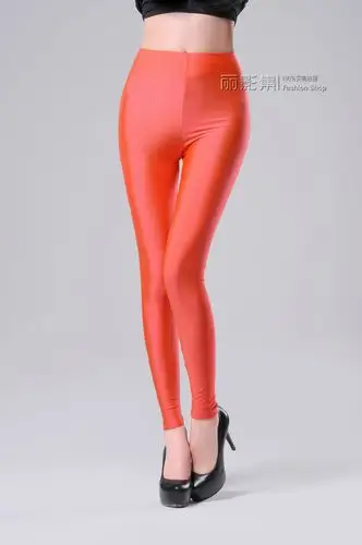 平发厂家批发春夏季彩色大码弹力冰丝打底裤女外穿薄款九分光泽裤