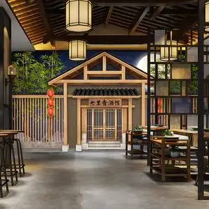 中式酒馆白酒文化壁纸酒坊酒庄酒窖墙纸仿古建筑火锅饭店装修壁画