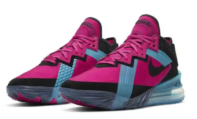 nike lebron 18 low 全新玫红配色"fireberry"
