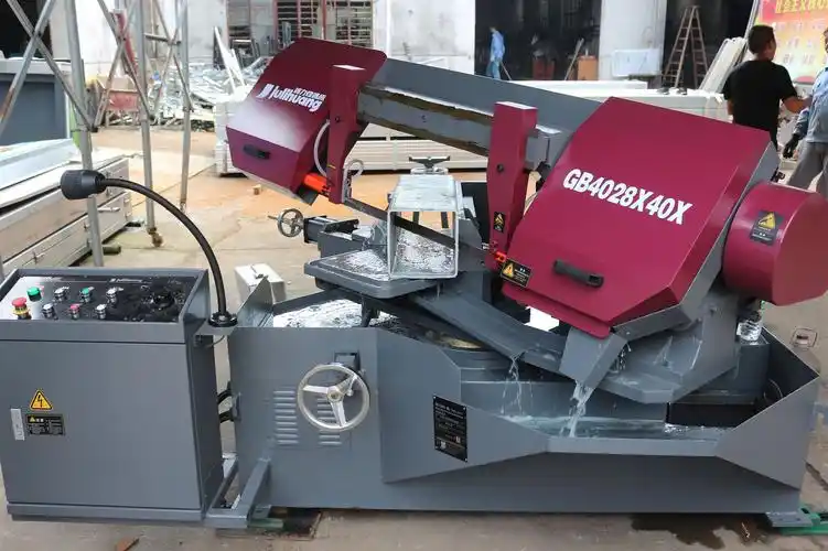 锯力煌锯床gb4028x旋转卧式金属带锯床 金属下料机 切管机