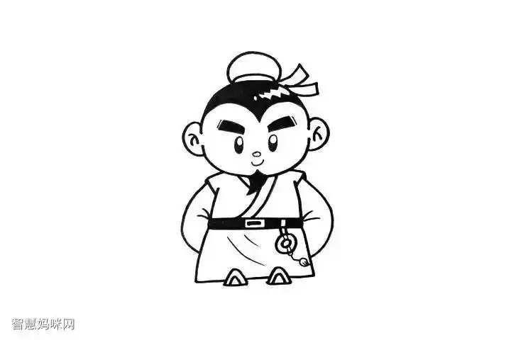 q版三国人物刘备简笔画画法步骤