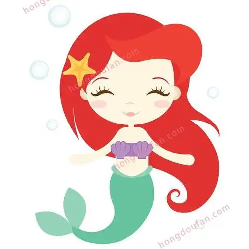 微笑的小美人鱼爱丽儿公主!公主简笔画大全