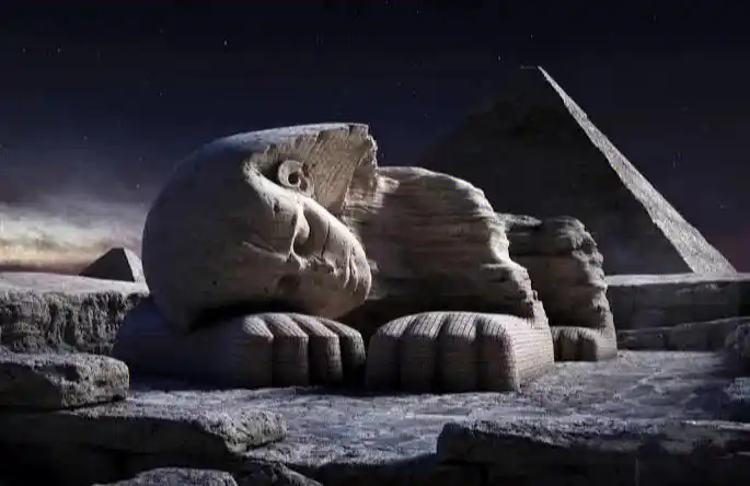 埃及狮身人面像打盹啦春困嘛