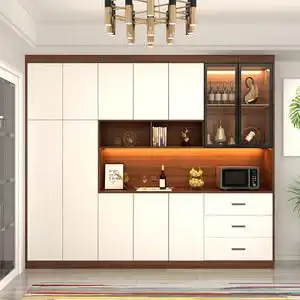 轻奢餐边柜一体靠墙高柜现代简约餐厅置物柜客厅多