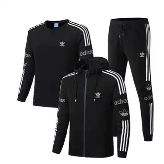 阿迪达斯 (adidas) 阿迪达斯三叶草男士运动大码套装春秋季品牌健身