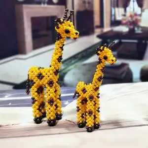 diy手工串珠材料包穿珠小动物摆件儿童玩具长颈鹿