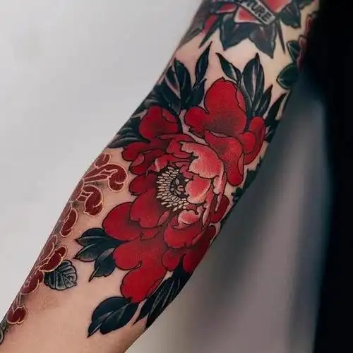 小臂牡丹_纹身吧社区 - 纹身大咖