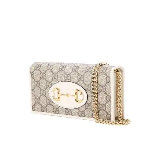 gucci古驰gucci1955woc单肩包斜挎包链条包马衔扣老花621892金扣