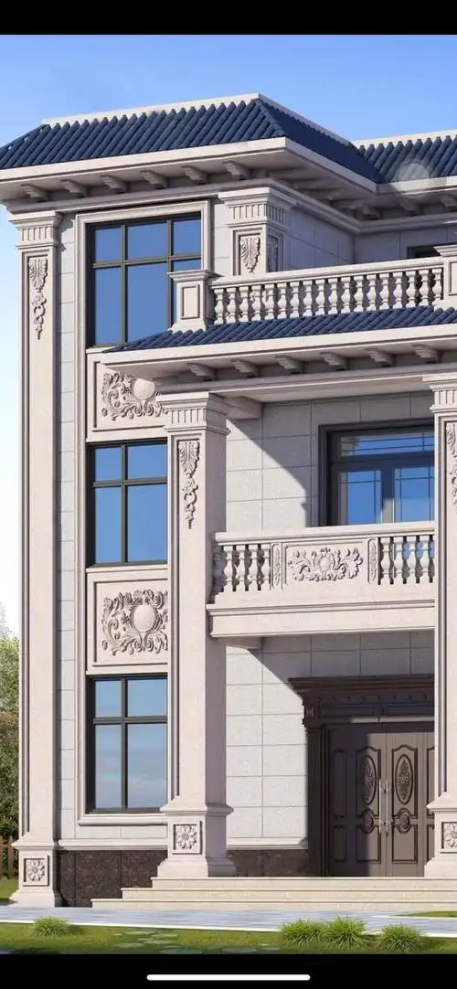 三层欧式风格别墅,平屋顶!