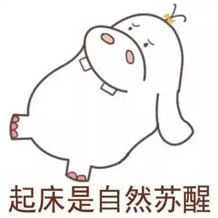 起床是自然苏醒 - 河马表情 - 斗图表情包 - 金馆长表情库 - 真正的斗