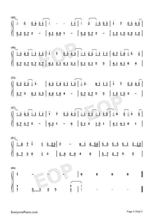 牛奶面包-亲爱的热爱的片尾曲-杨紫俏皮演绎少女心双手简谱预览3-钢琴